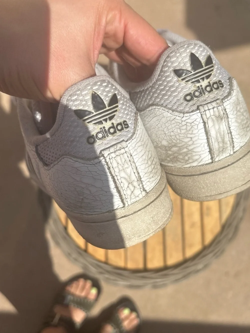 adidas collab White Sneakers with Ivory Stripes - Low Top Women's